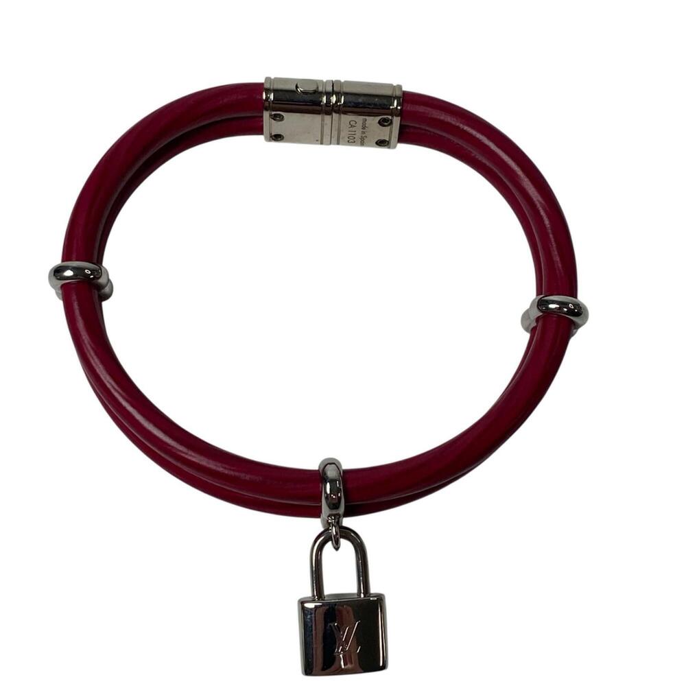 LOUIS VUITTON Red Leather Charm Bracelet - Picture 5 of 11